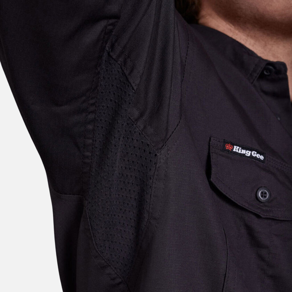 King Gee - Workcool 2 Lightweight Long Sleeve Shirt (Charcoal)