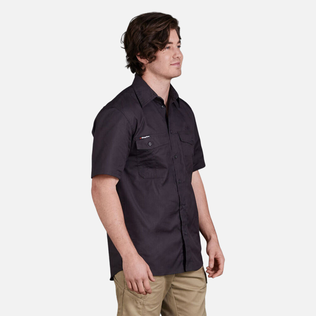 King Gee - Workcool 2 Lightweight Short Sleeve Shirt (Charcoal)