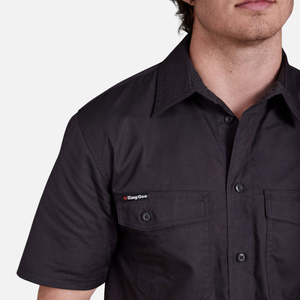 King Gee - Workcool 2 Lightweight Short Sleeve Shirt (Charcoal)