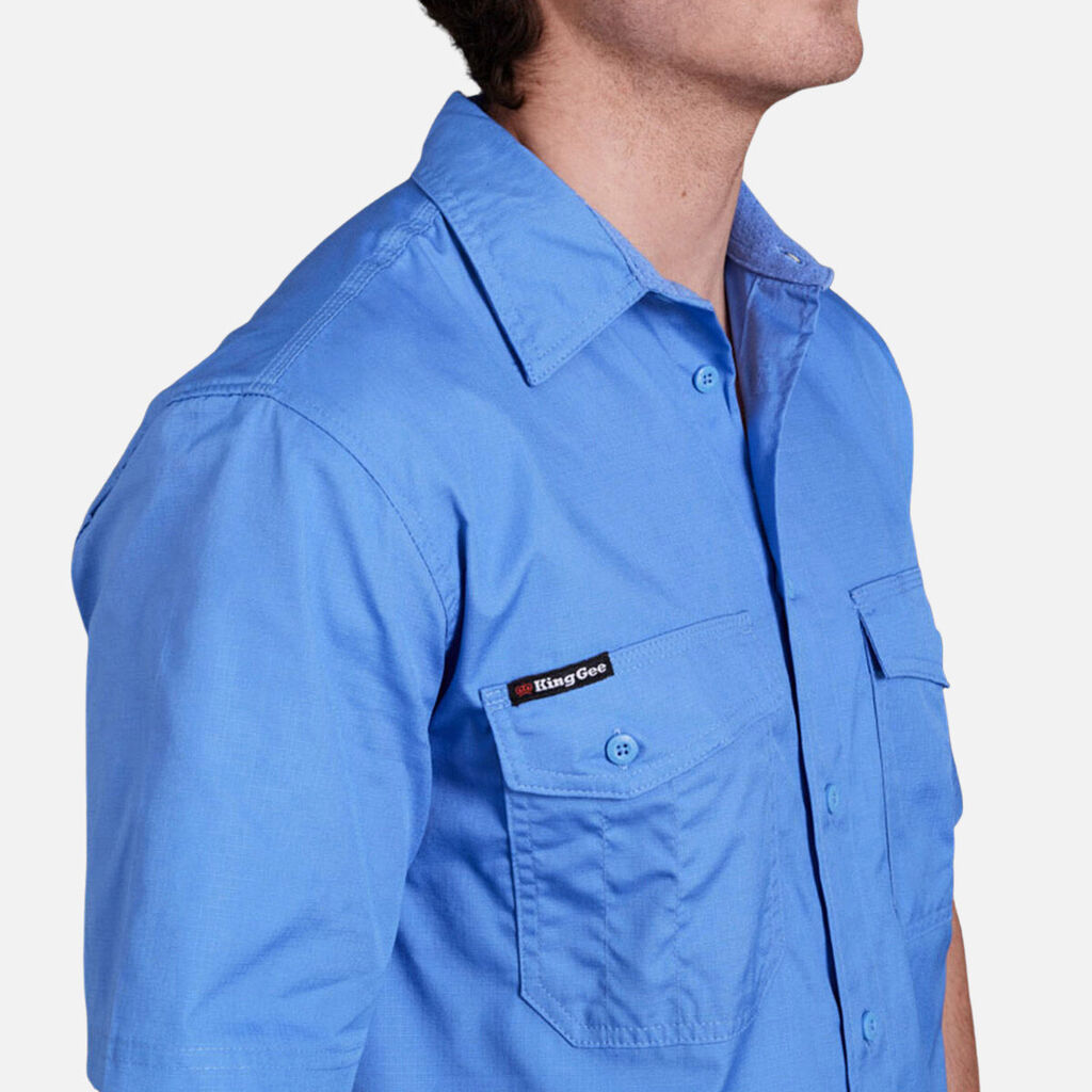 King Gee - Workcool 2 Lightweight Short Sleeve Shirt (Sky)
