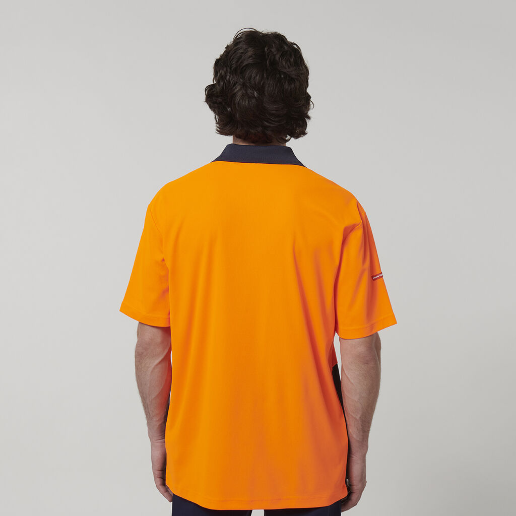 Hardyakka - Short Sleeve Hi-Vis Polo (Orange/Navy)