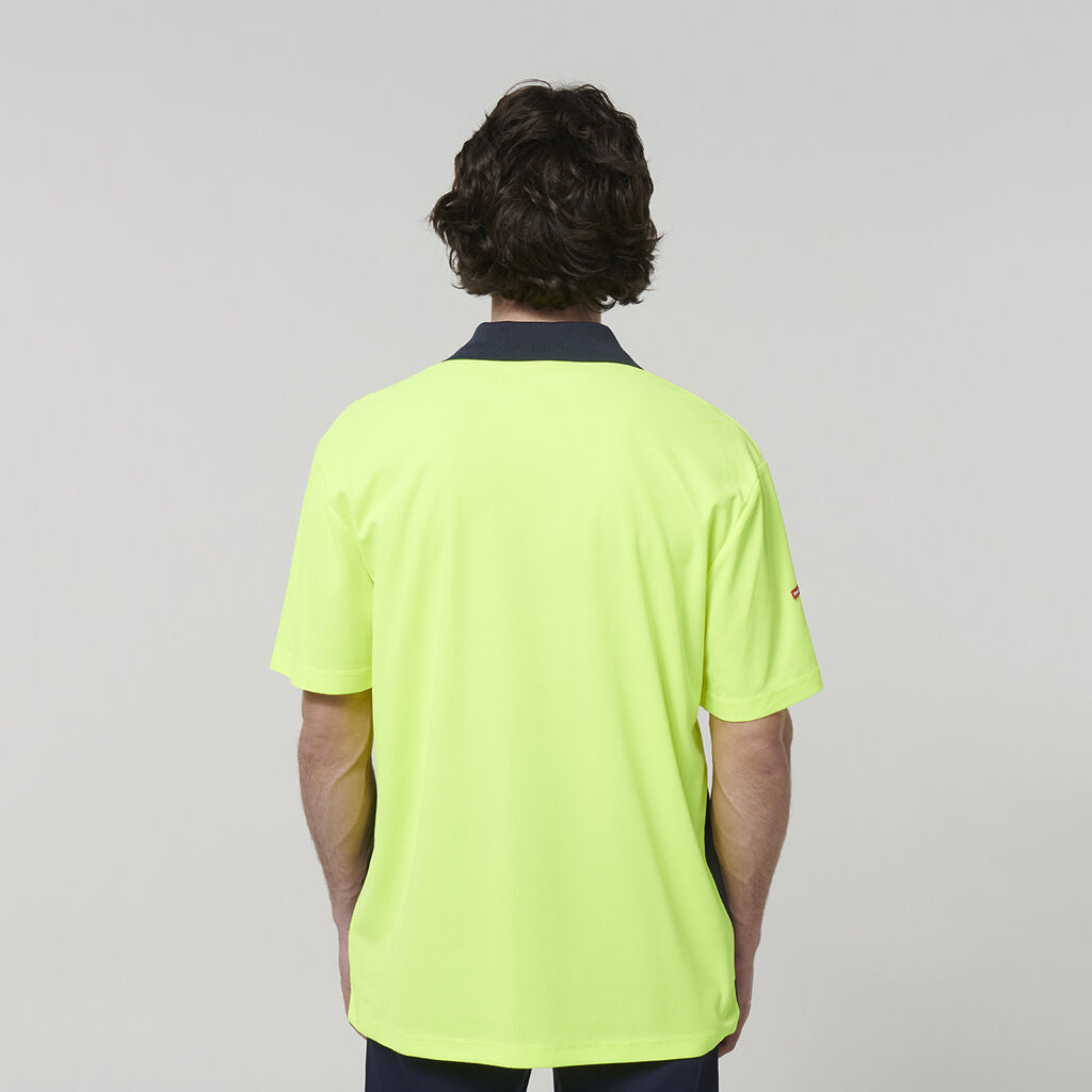 Hardyakka - Short Sleeve Hi-Vis Polo (Yellow/Navy)