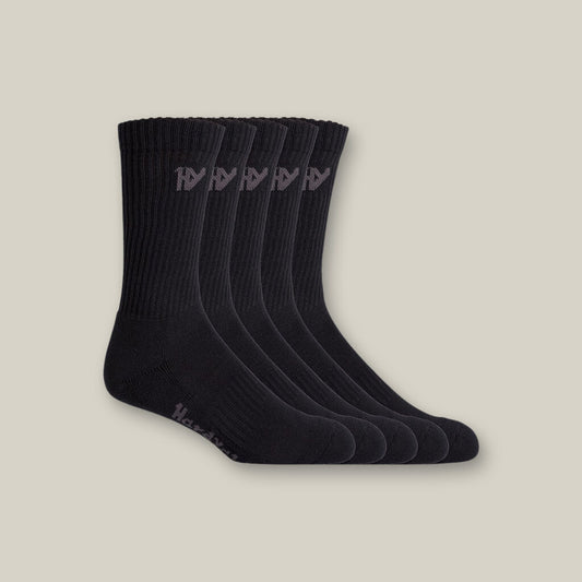 Hard Yakka - Crew Sock 5 Pack (Black)