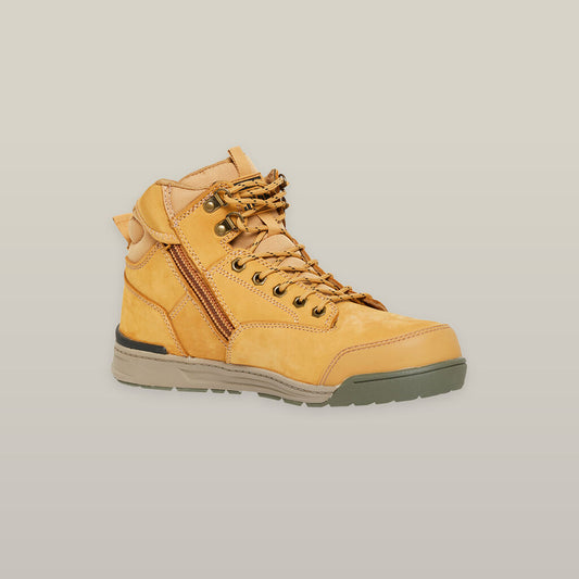 Hard Yakka - 3056 Lace Up & Side Zip ST Safety Boot (Wheat)