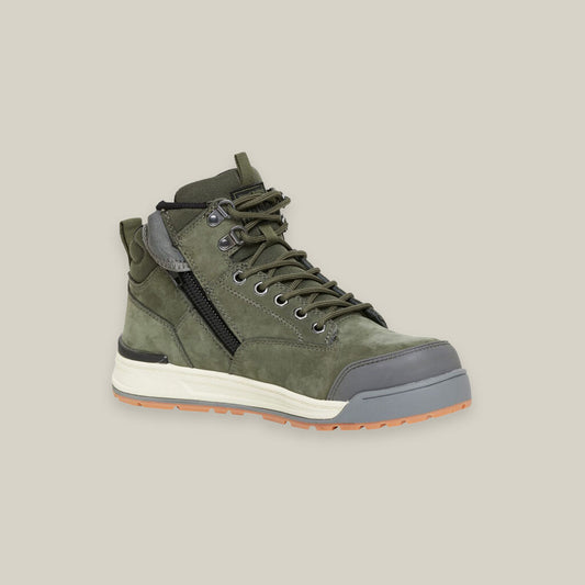 Hard Yakka - 3056 Lace Up & Side Zip ST Safety Boot (Olive)