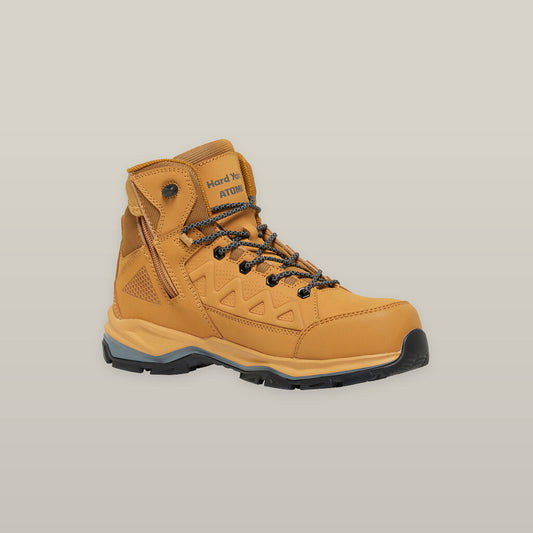 Hard Yakka - Atomic Hybrid Lace Up & Side Zip Safety Boot (Wheat)