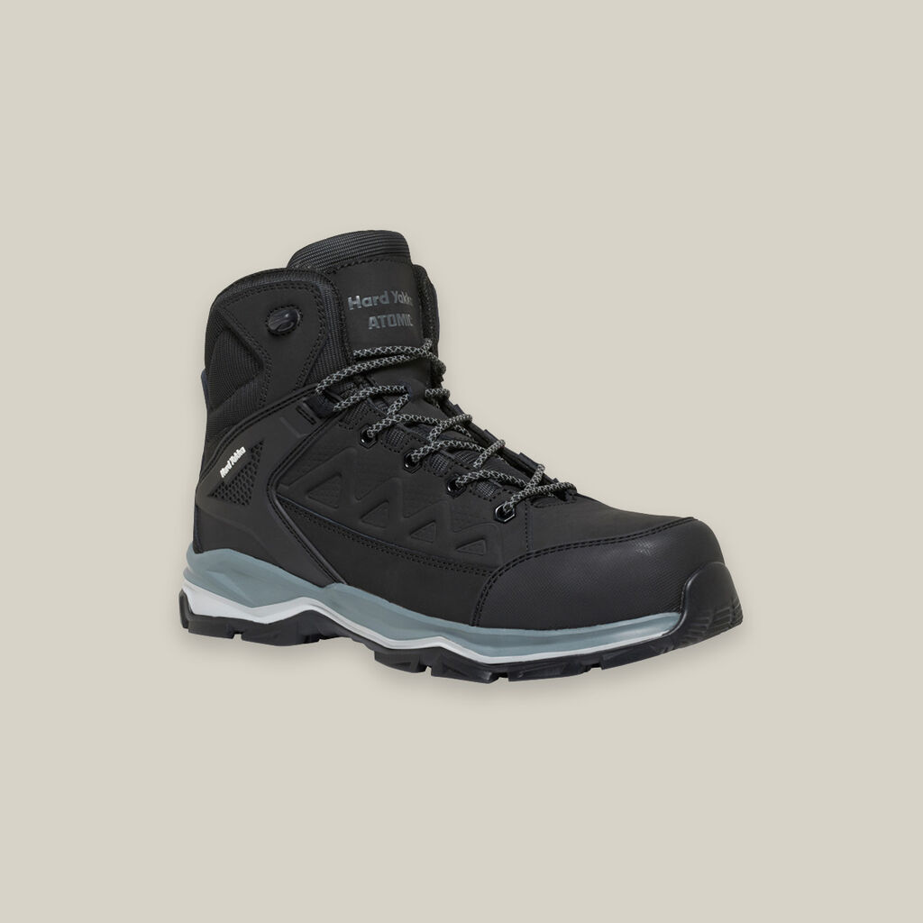 Hard Yakka - Atomic Hybrid Lace Up & Side Zip Safety Boot (Black)